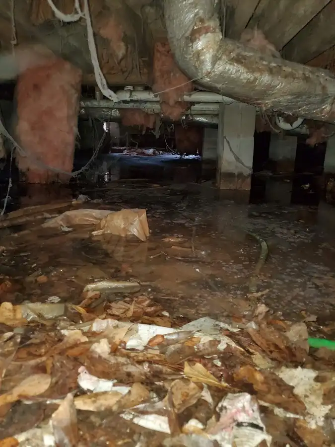 Crawl space flood assessment for Commercial Water Damage Restoration in Sodus